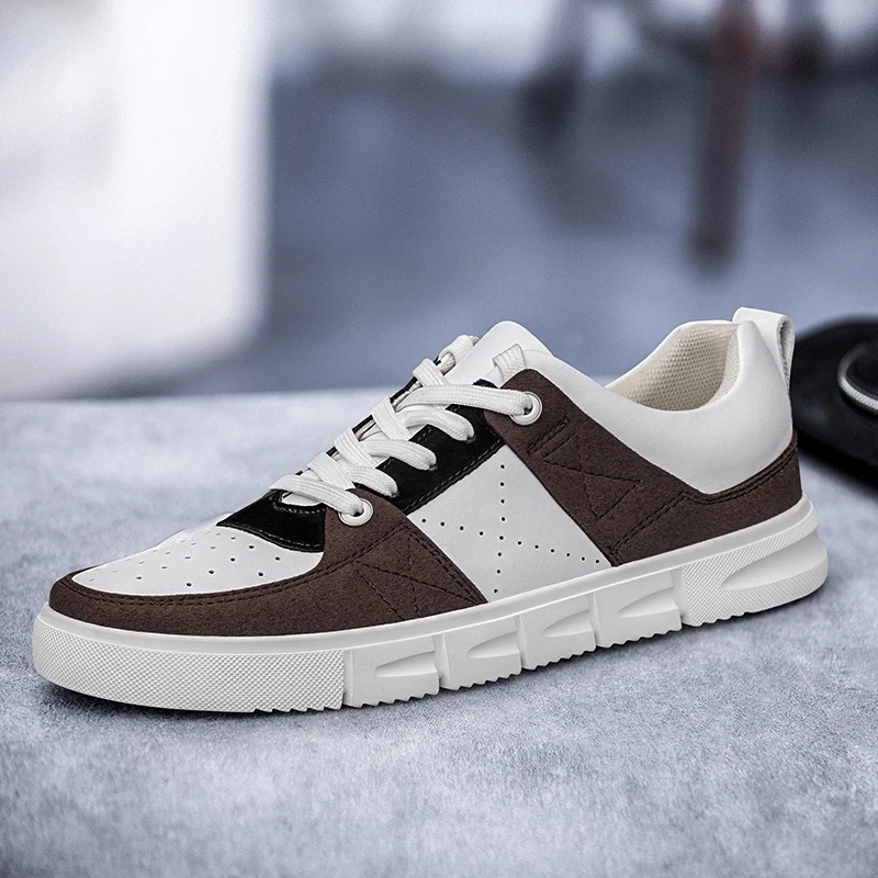 

Мужские кроссовки из натуральной кожи, модная Уличная обувь, мужская Повседневная дышащая нескользящая обувь, Классические роскошные крос...