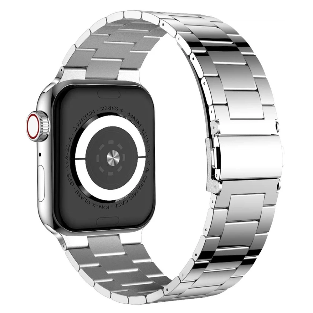 Браслет из нержавеющей стали для 2020 Apple Watch SE 6 5 полос 44 мм 40 металлический ремешок