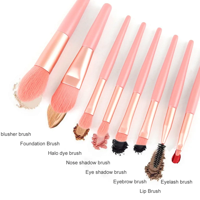 

8 Pcs Makeup Brushes Set Tool Cosmetic Foundation Powder Blush Eyeshadow Plastic Handle Make Up Brushbeauty Soft Hair Brushes