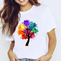 tie dye cool t shirts for girls 2000s aesthetic fashion t shirt women 2021 kawaii colorful patchwork butterfly trees graphic tee