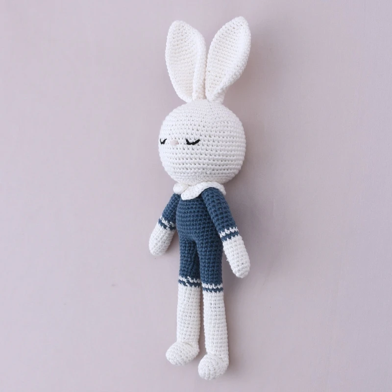 

32cm Cuddle Doll Mini Crochet Rabbit Stuffed Toy PP Cotton Filled Loneliness Comfort Baby Room Decor Automobile Pendant