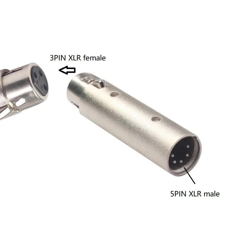 

2PCS Converter 3Pin XLR Female To 5Pin XLR Male Connector Adapter For Camcorder DMX Signal Light