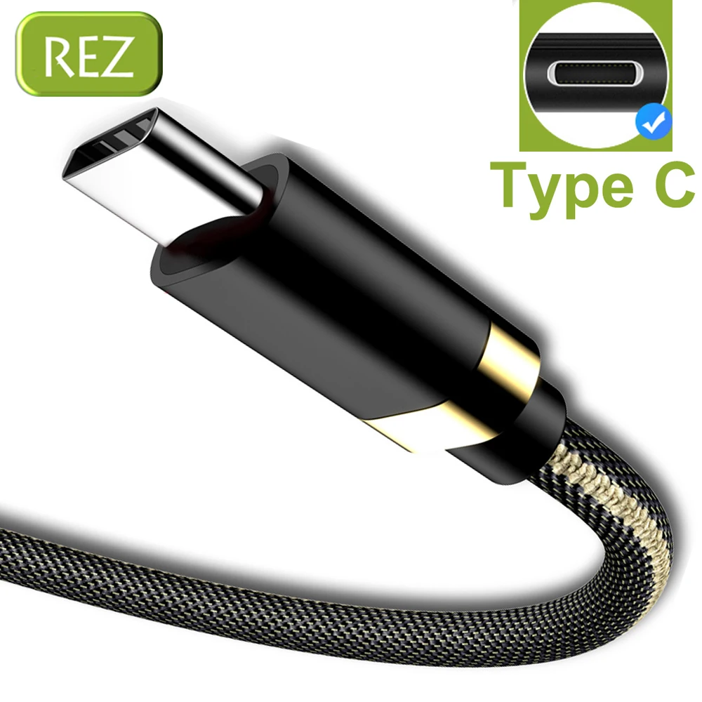 REZ usb type C кабель для samsung A50 S10 S9 S8 Быстрая Зарядка Синхронизация данных USB Oneplus 6t