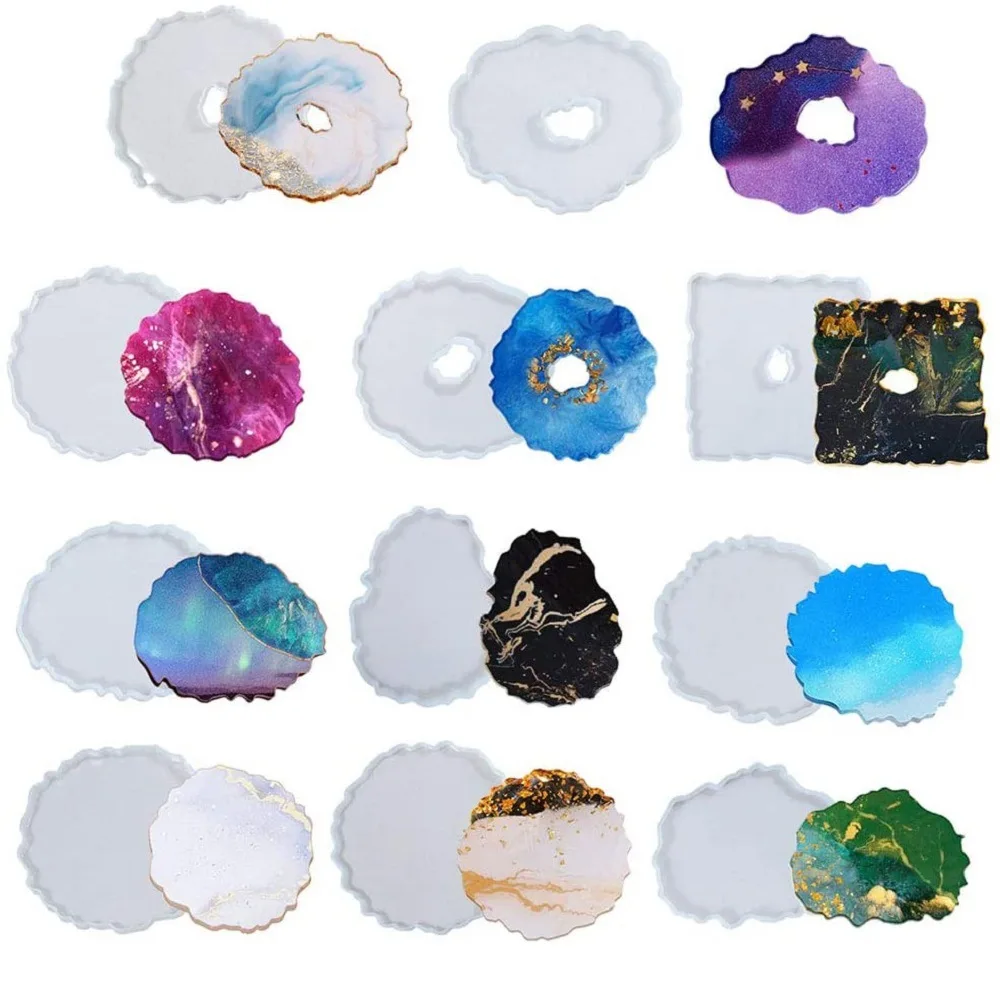 

Diy Irregular Ecoration Ellipse Mold Crystal Epoxy Mirror Mold Resin Surface Silicone Handmade Coaster Drop Irregular Glue Table