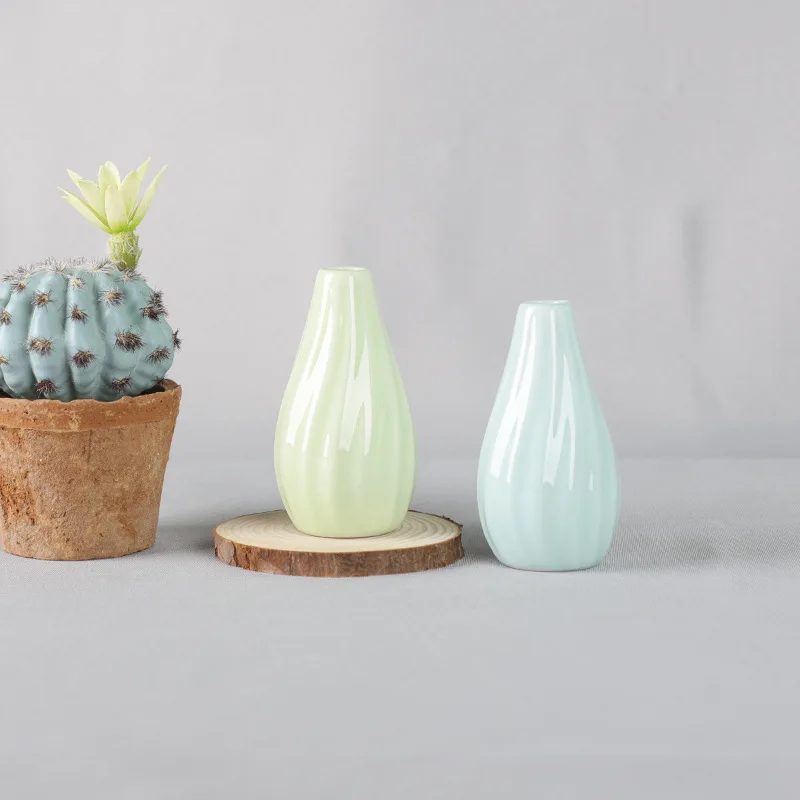 Полосатая ваза керамическая Маленькая искусство в европейском стиле украшение