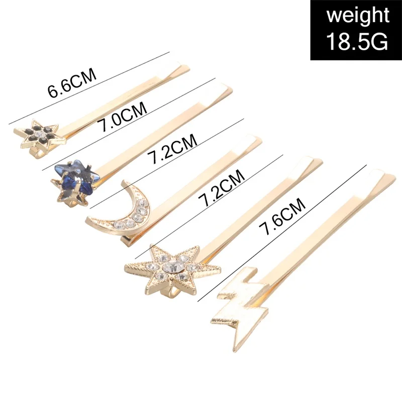 Изысканные женские заколки для волос со звездами луной молнией звездным небом