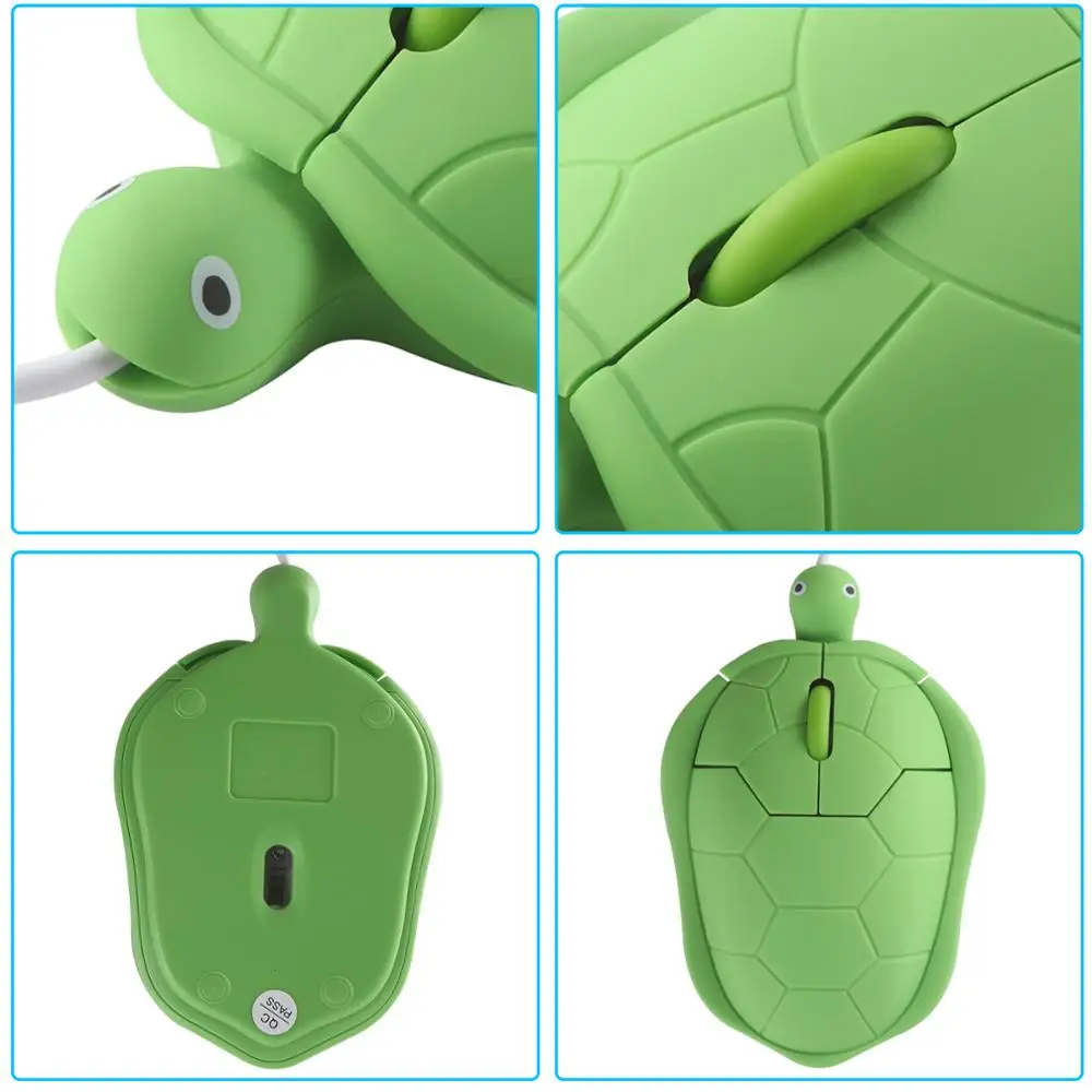CHYI USB игровой Мышь геймера 3D Зеленая Черепаха Форма мышь дети подарок проводная