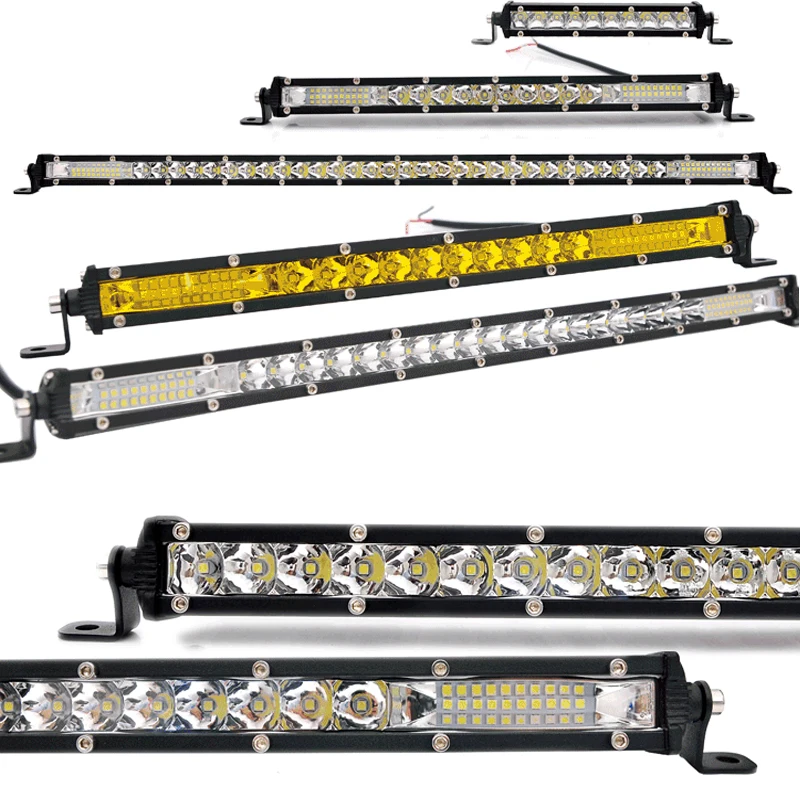 Ультра тонкий 10 20 дюймов светодиодный рабочий свет 12 в 24 В Led бар комбо точечный