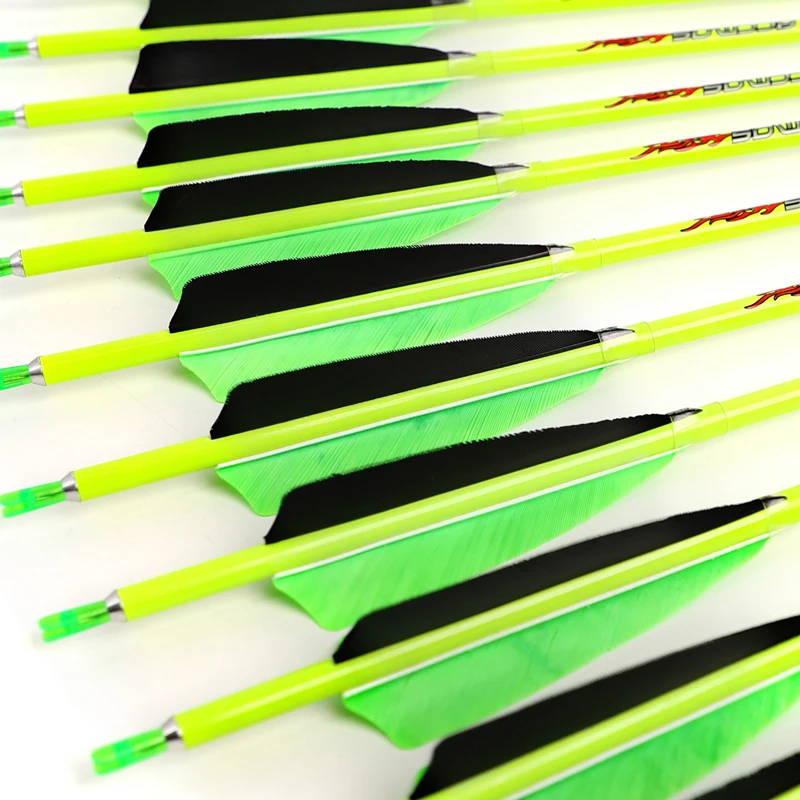 

Стрелы из чистого карбона для стрельбы из лука, 300-600, 31-4 дюйма, перо индейки для рекурсивного/блочного Лука, 6/12 шт., ID мм