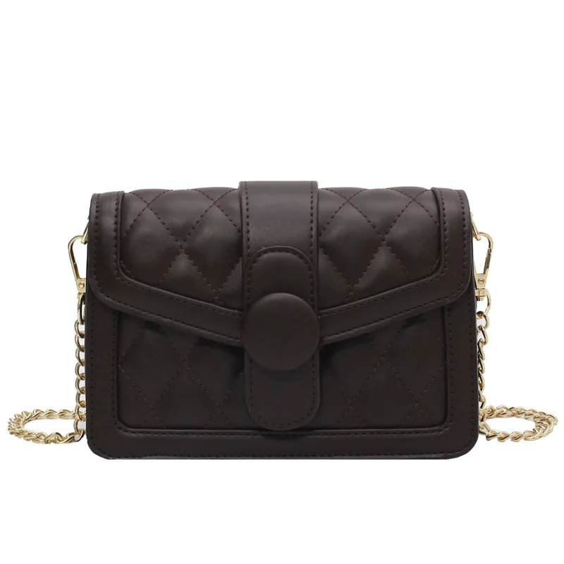 

Women's bag small bag new 2021PU texture chain one-shoulder bag diamond embroidery line oblique gas small square bag