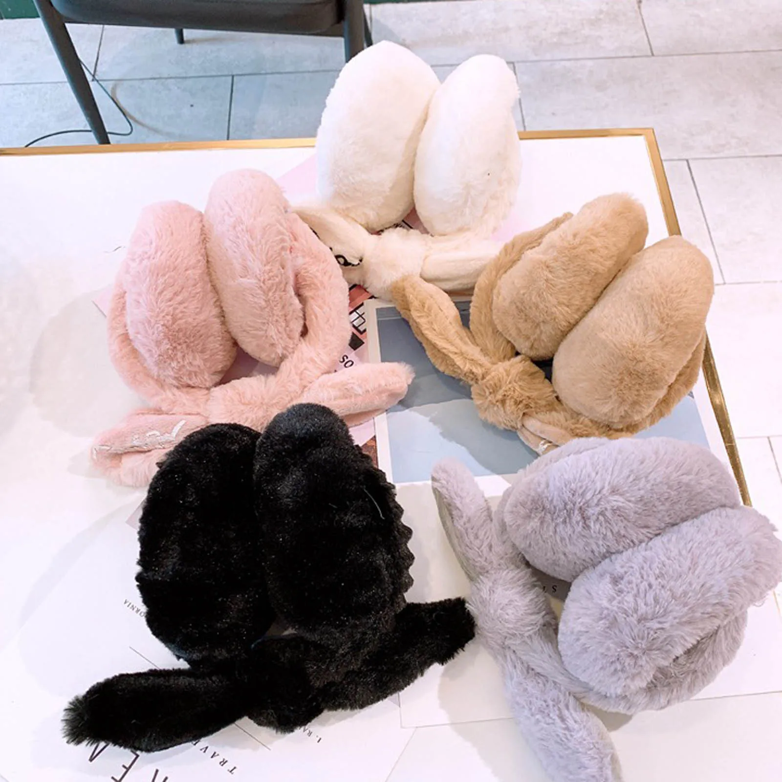 

Зимние наушники, женские, модные, милые, зимние, с бантиком, плюшевые наушники, удобные и мягкие, защищают уши, 2021