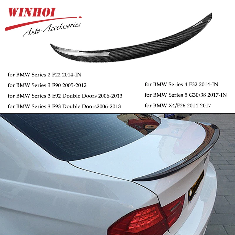 Задний спойлер из настоящего углеродного волокна для BMW 2/3/4/5 серии F22 F26/X4 E90 E92 E93 F32