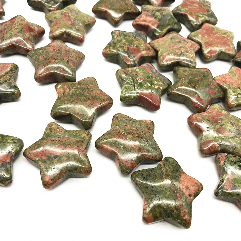 

Beautiful 1PC Natural Unakite Star Shaped Crystal Gemstone Healing Stones Decor Crafts DIY Stone Natural Quartz Crystals