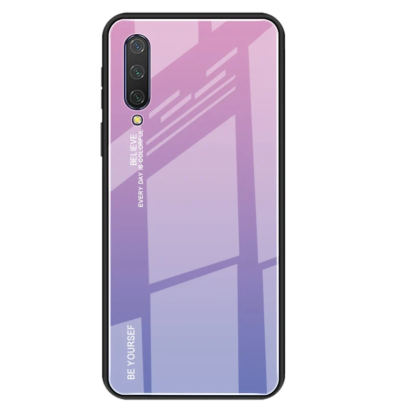 2 Чехол для телефона VIVO V17 Neo S1 IQOO Neo Y7S Z5, градиентный чехол из закаленного стекла с силиконовой рамкой, жесткая Глянцевая стеклянная задняя крышка - Цвет: 2