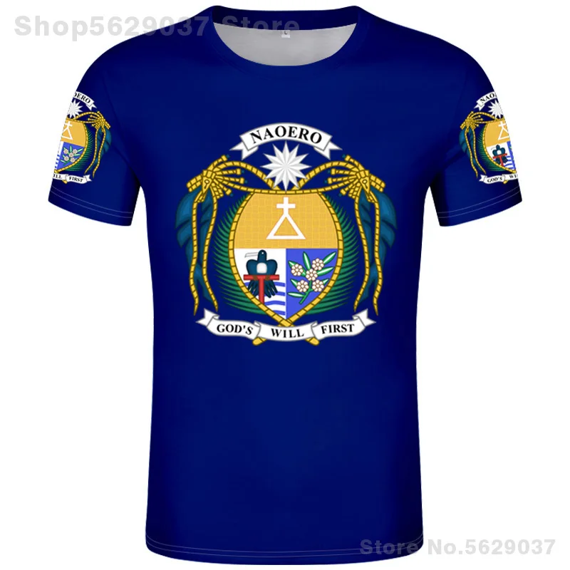 Nauru T Shirt Diy Free Custom Made Name Number Nru T-Shirt Nation Flag Nr Republic Naurun College Print Photo Logo Text Clothing