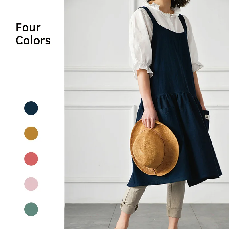 

Kitchen Apron Korean Style Cooking Waist Home Women's Fashion Anti-fouling Vest-style Adult Work Overalls Kitchen Supplies