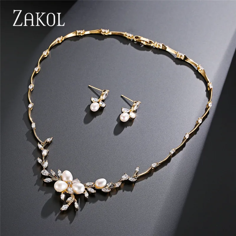 ZAKOL новые классические серьги с кубическим цирконием и цветком комплект