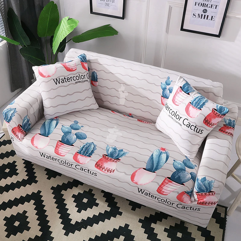 Милый кот печатных диван-чехол плотно Обёрточная бумага 4 сезона все включено» брюки для девочек эластичный пояс в полоску диван Полотенца угловой диван Ipad Mini 1/2/3/4-seater