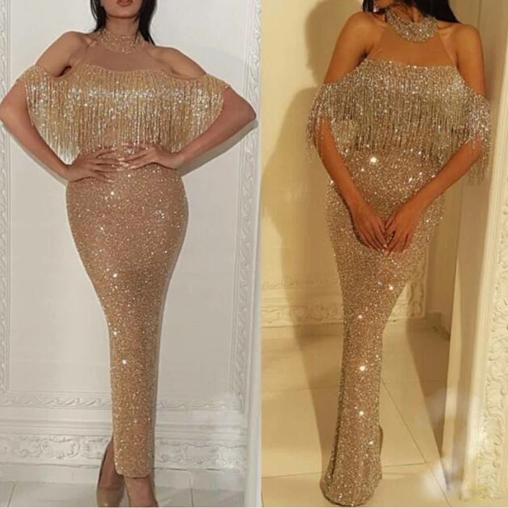 Сексуальное платье с кисточками для женщин блестящее вечернее мини на бретелях