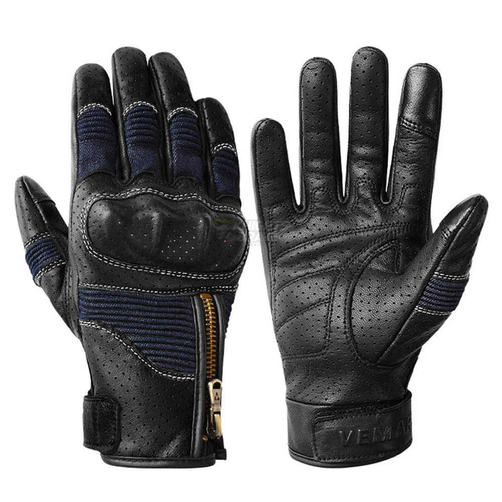 Мотоциклетные Перчатки SOUMY в стиле ретро, кожаные дышащие митенки для езды на мотоцикле, с защитой от падения, для сенсорных экранов