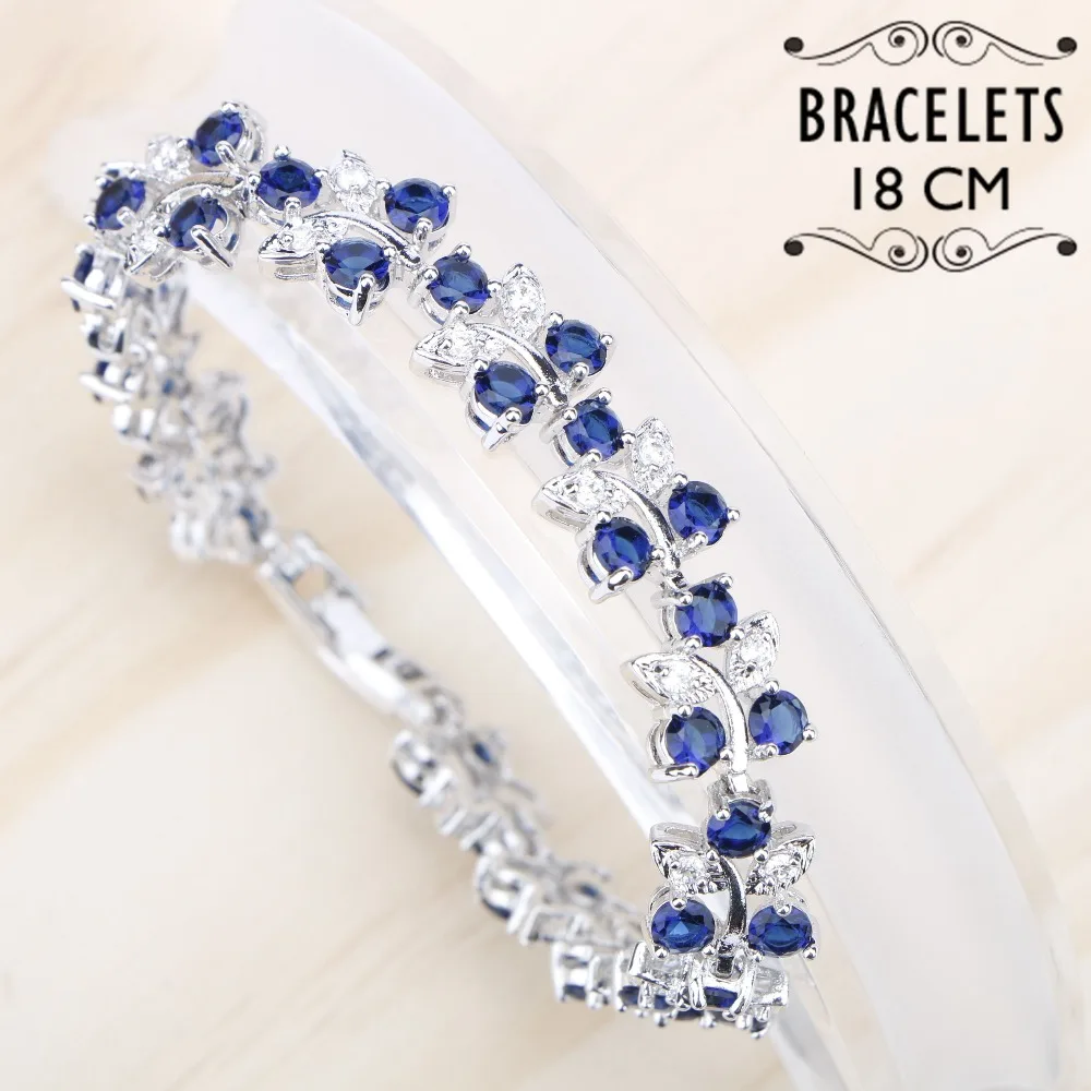 Женский браслет из серебра 925 пробы с голубым кубическим цирконием|bracelets for|bracelets