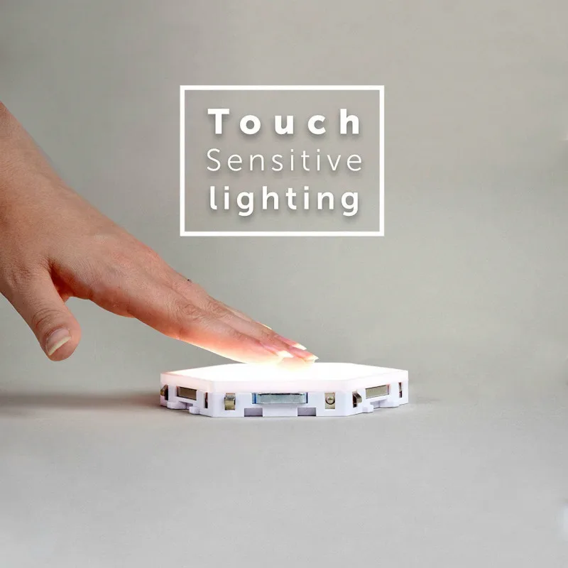 Quantum Light Touch Sensor Night Lights LED Hexagon Magnetic Modular touch Wall Lamp Creative Home Decor Color lamp | Лампы и