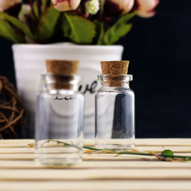 

50pcs/Lot Glass Bottles With Cork Transparent Mini Glass Vials Jars Empty Decoration DIY Containers Wish Crafts Bottles Jars