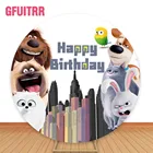 GFUITRR секретная жизнь домашних животных фотография Фон мальчик фон для фотосъемки на день рождения круг эластичный Постер фото стенд реквизит