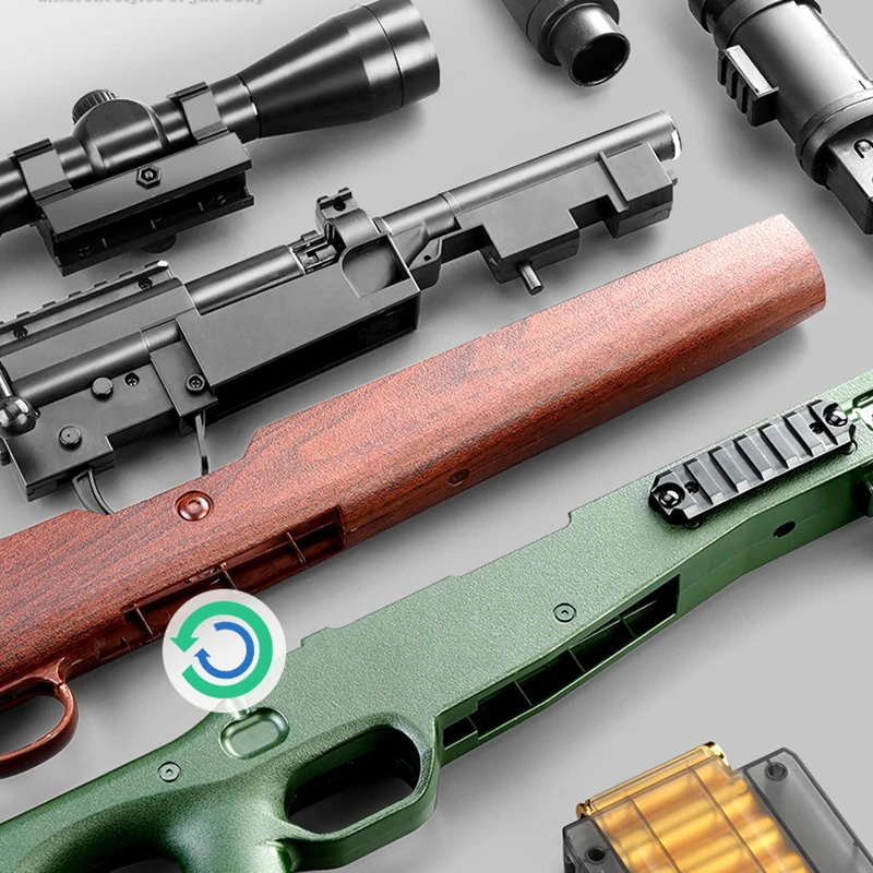 Ручной пистолет AWM 98K M24 EVA с мягкими пулями пневматический дробовик для