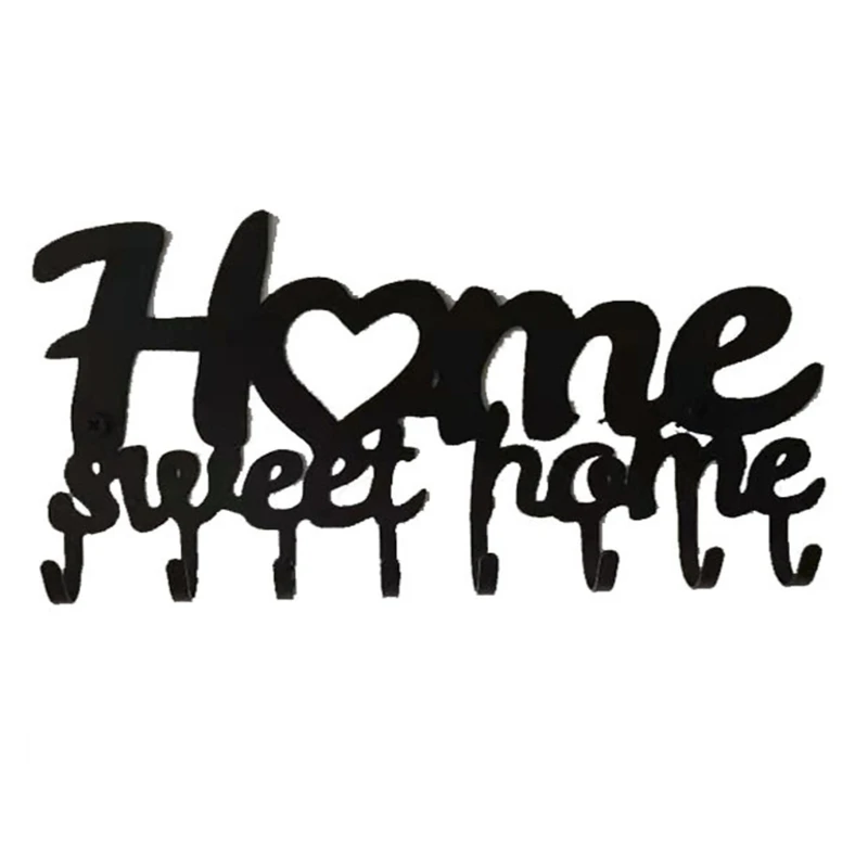 

Vintage Key Rack Home Sweet Home Wall Organiser with 8 Hooks Rustic Key Hanger