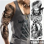 Татуировка с большими рукавами, Будда Шакьямуни, водостойкая, временная татуировка, наклейка, гейша, лотос, боди-арт, искусственные татуировки для женщин и мужчин