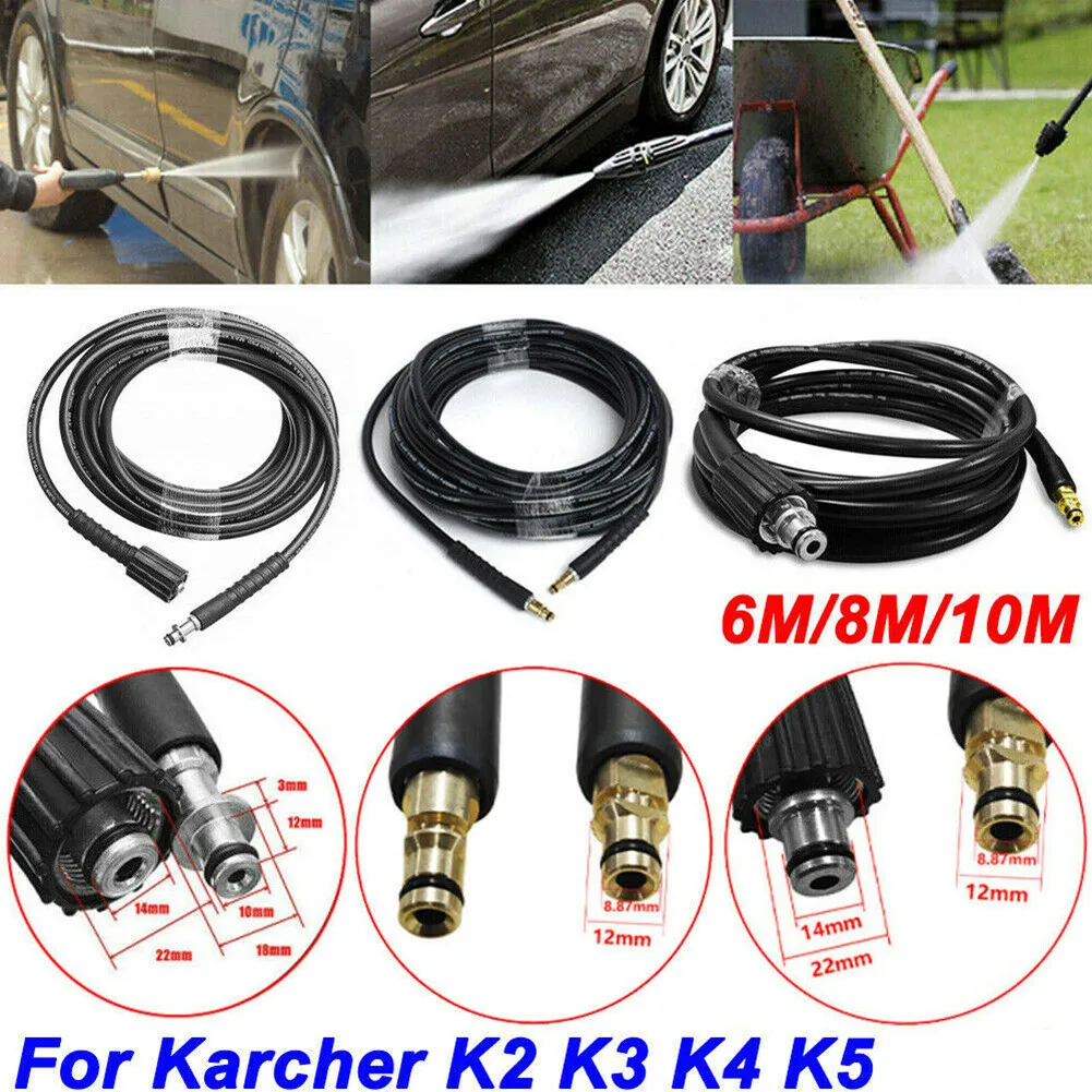 

6m/8m/10m High Pressure Water Cleaning Hose Car Washer Pipe Water For Karcher K2 K3 K4 K5 Vehicle Garden Washing Tools