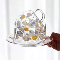 ins cute duck glass nordic style breakfast cereal fruit snack bowl home milk cup dessert plate printing creative personality