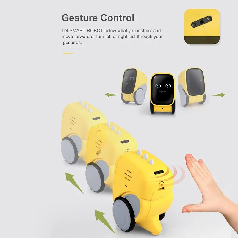 

Smart Interactive Robot Gesture Voice Controlled Touch Sensor Voice Recording Robot Toy Gift - Yellow