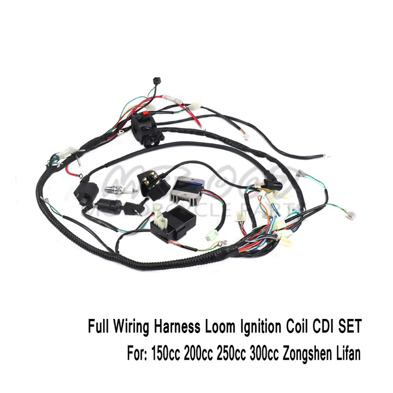 Полный Жгут проводов катушка зажигания CDI для 150cc 200cc 250cc 300cc Zongshen Lifan ATV Quad Багги