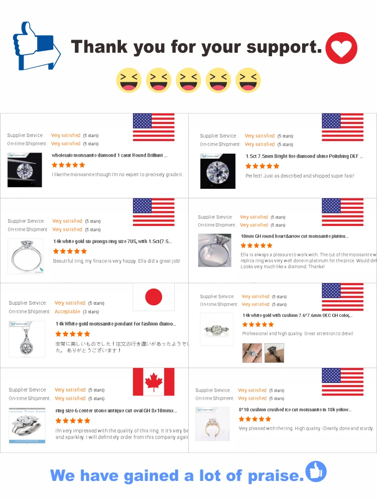 Tianyu драгоценные камни серебряные кольца для свадебной вечеринки 5 0 мм Муассанит