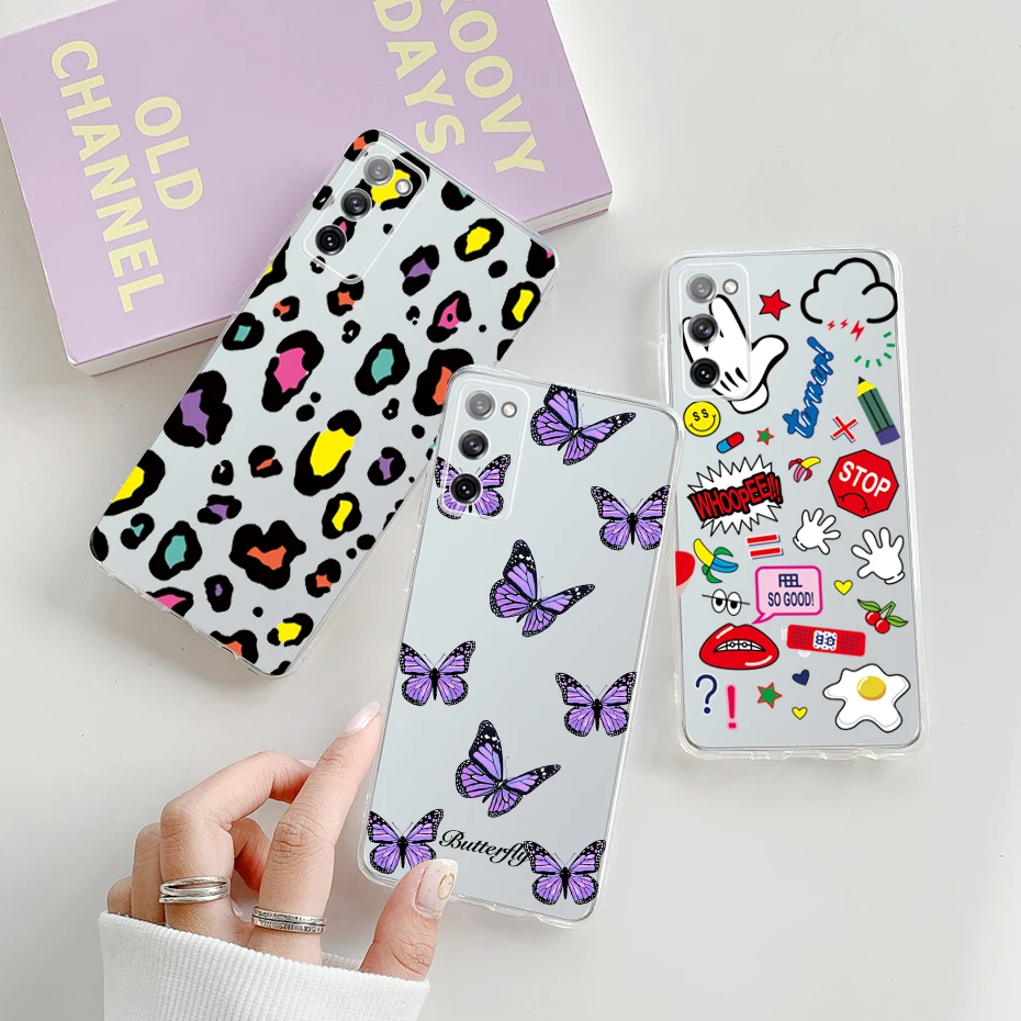 Чехол для Samsung Galaxy S20FE S20 Fan Edition S 20 FE прозрачный силиконовый мягкий милый защитный