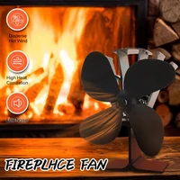 4blade heat powered stove fan black fireplace fan burner eco friendly quiet fan home fireplace fan efficient heat distribution