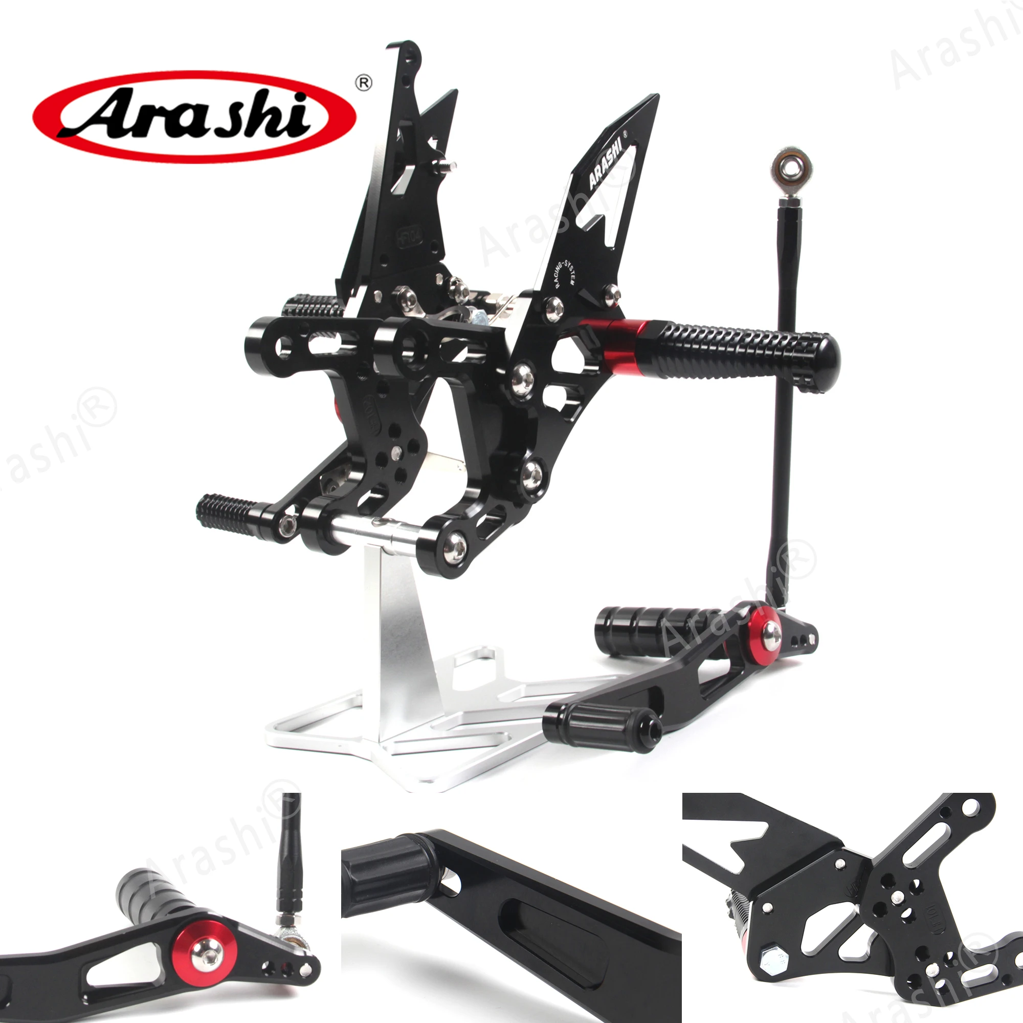 Arashi CNC Регулируемые подножки для YAMAHA YZF R1 2009 2014 всадника задняя подножка 2010 2011 2012