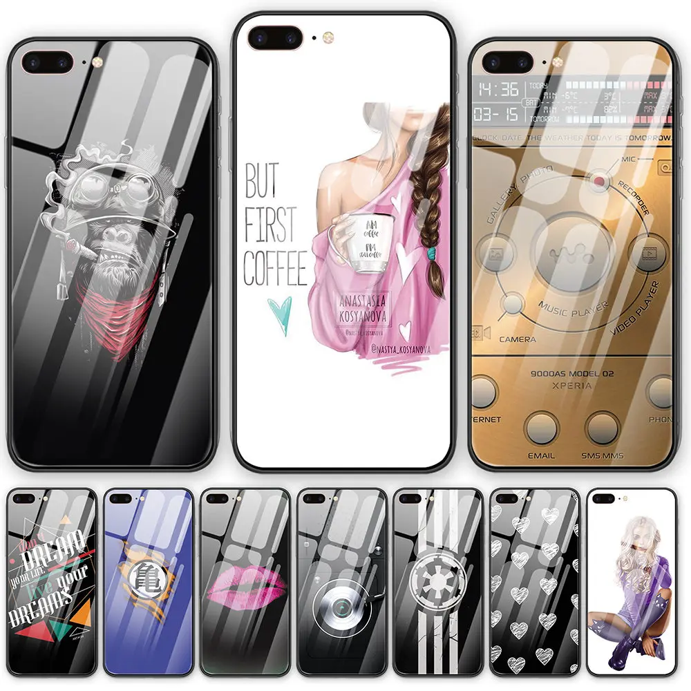 Крутой животный милый чехол для телефона с закаленным стеклом мамы и девочки iPhone