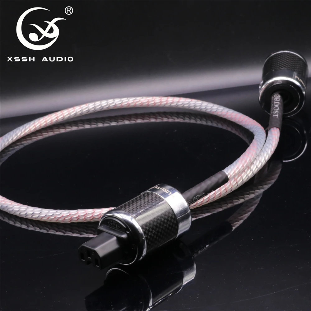 

XSSH аудио HIFI 10 мм 9 core 16AWG тефлон Vahalla ЕС США IEC кабель питания шнур 50 и FI50M Женский Мужской мощность разъем переменного тока