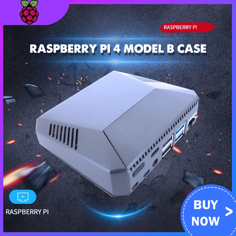 Чехол для Raspberry Pi 4 Model B с выключателем питания охлаждающим вентилятором и