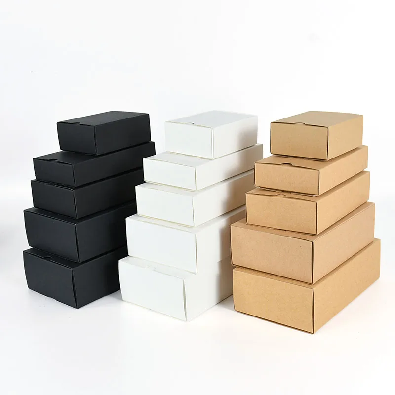

10P Multi-size Paper Box for Wedding Birthday Party Guest Gift Packaging Kraft Paper Present jewelry Boxes Valentine's Day Gift