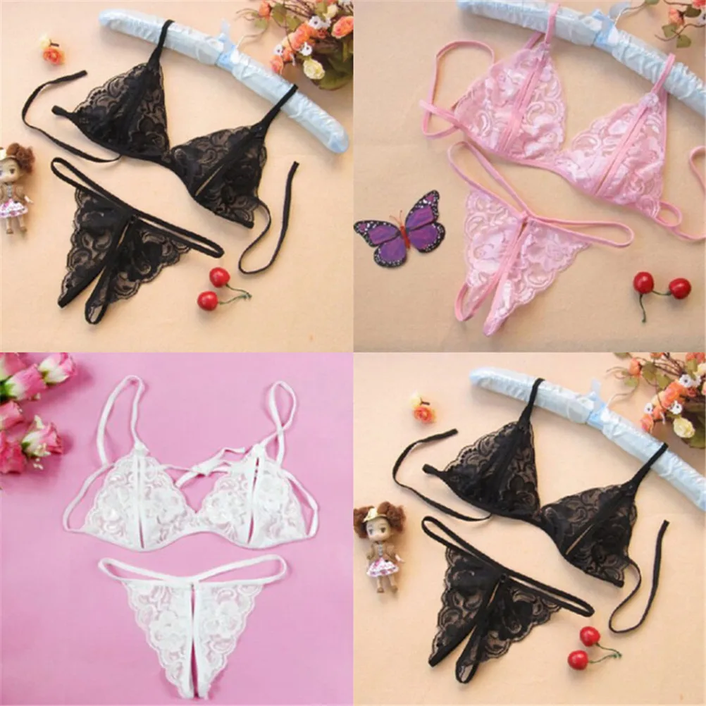 

2PCS/Set Women Sexy Bra + T Pants Sexy Costumes Erotic Underwear Baby Doll Exotic Apparel Babydoll Lingerie