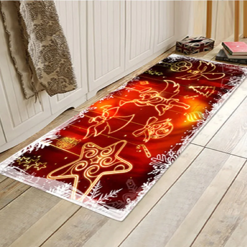 Креативные рождественские коврики Нескользящие Коврики для кухонной двери