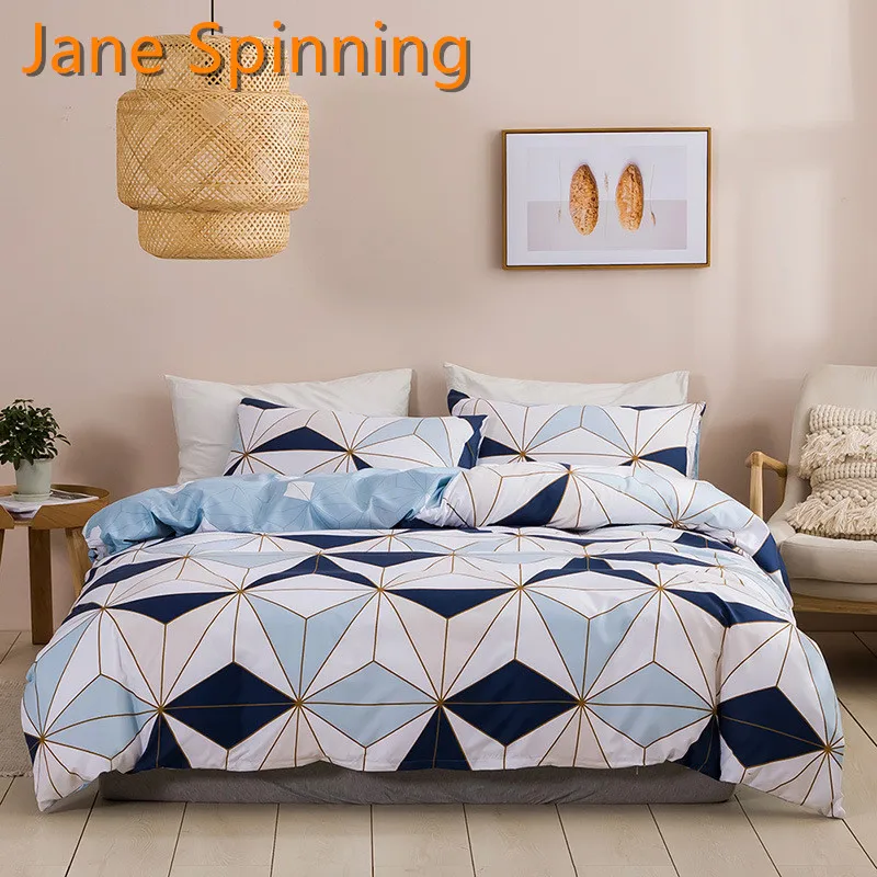 Комплект постельного белья с геометрическим рисунком мягкое покрывало