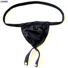 Стринги UNWE мужские на пуговицах, пикантное нижнее белье, бандаж, трусы-джоки, черныебелые, с мешочком для пениса, гей-трусы