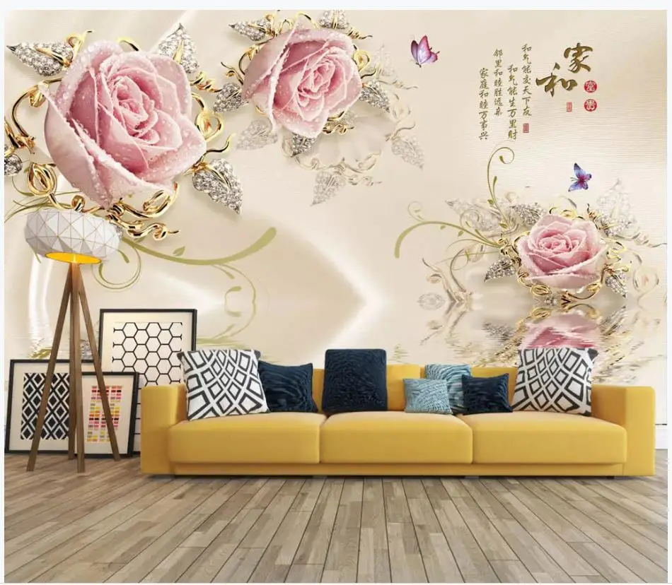 Пользовательские фото обои для стен 3 d фрески современные Розы Цветы Фрески