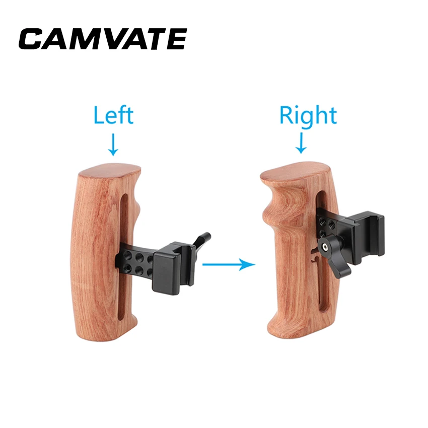 Рукоятка с деревянной ручкой CAMVATE зажимом NATO для установки клетки камеры DSLR (с