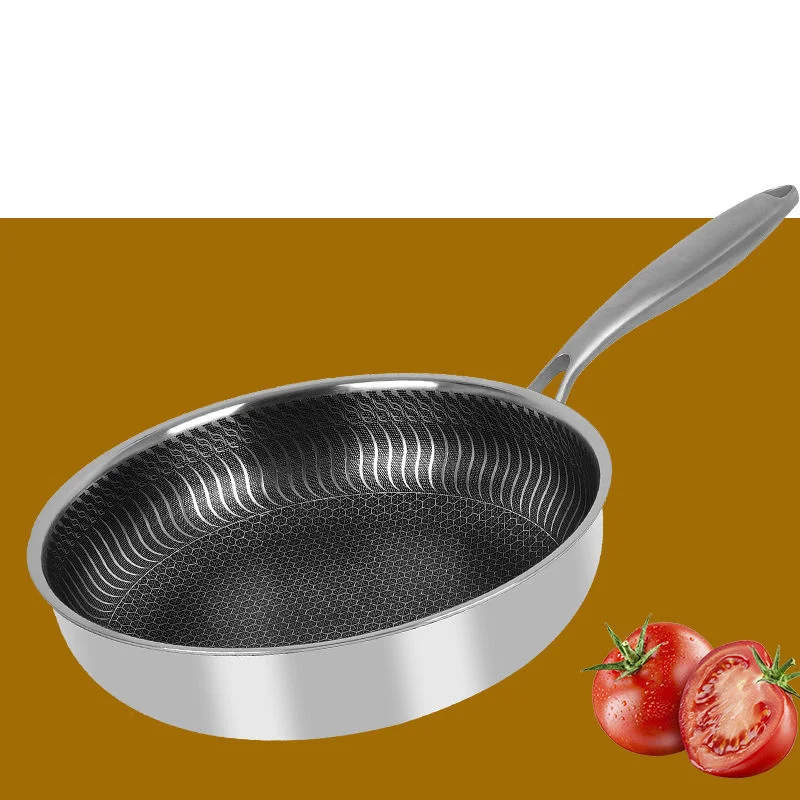 

Stainless Steel Flat-bottomed Non-stick Steak Pancake Pan with Less Oil Pan Cooking Pan Wok Pots for Cooking Pancake Pan Grill